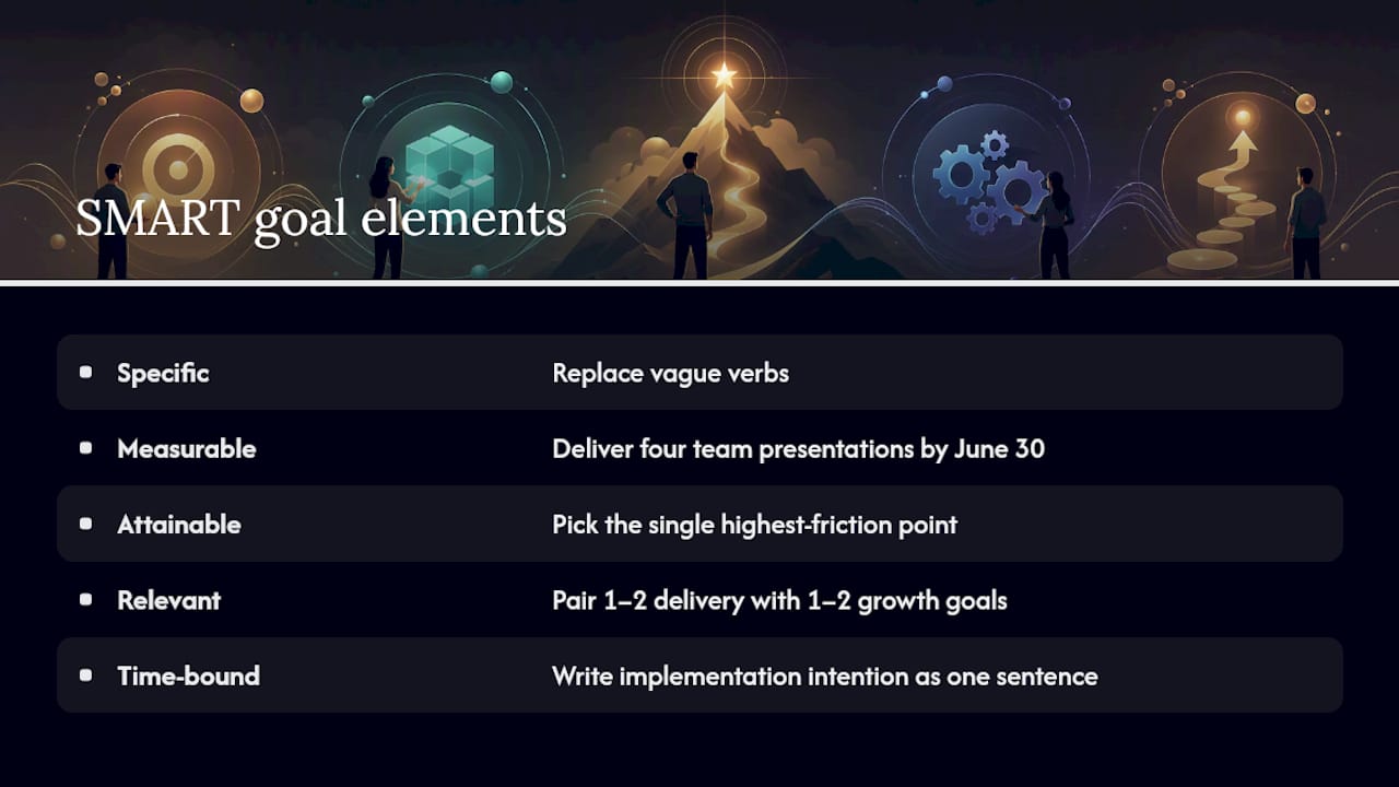 Diagram illustrating SMART goal framework