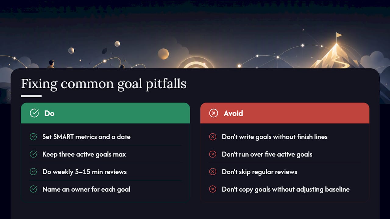 Common Pitfalls in Setting Work Objectives and How to Fix Them — overview diagram