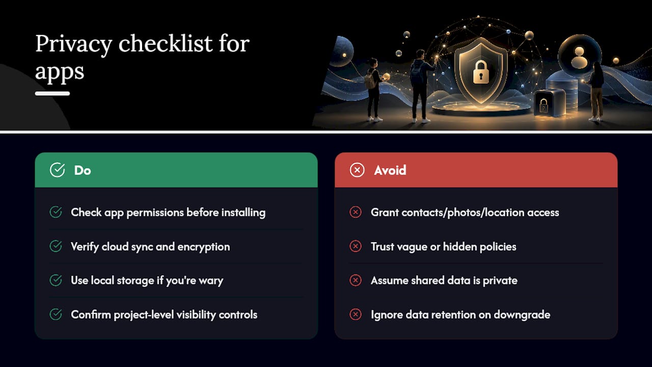 Is Your Data Safe? Privacy in Mobile Productivity Apps — overview diagram