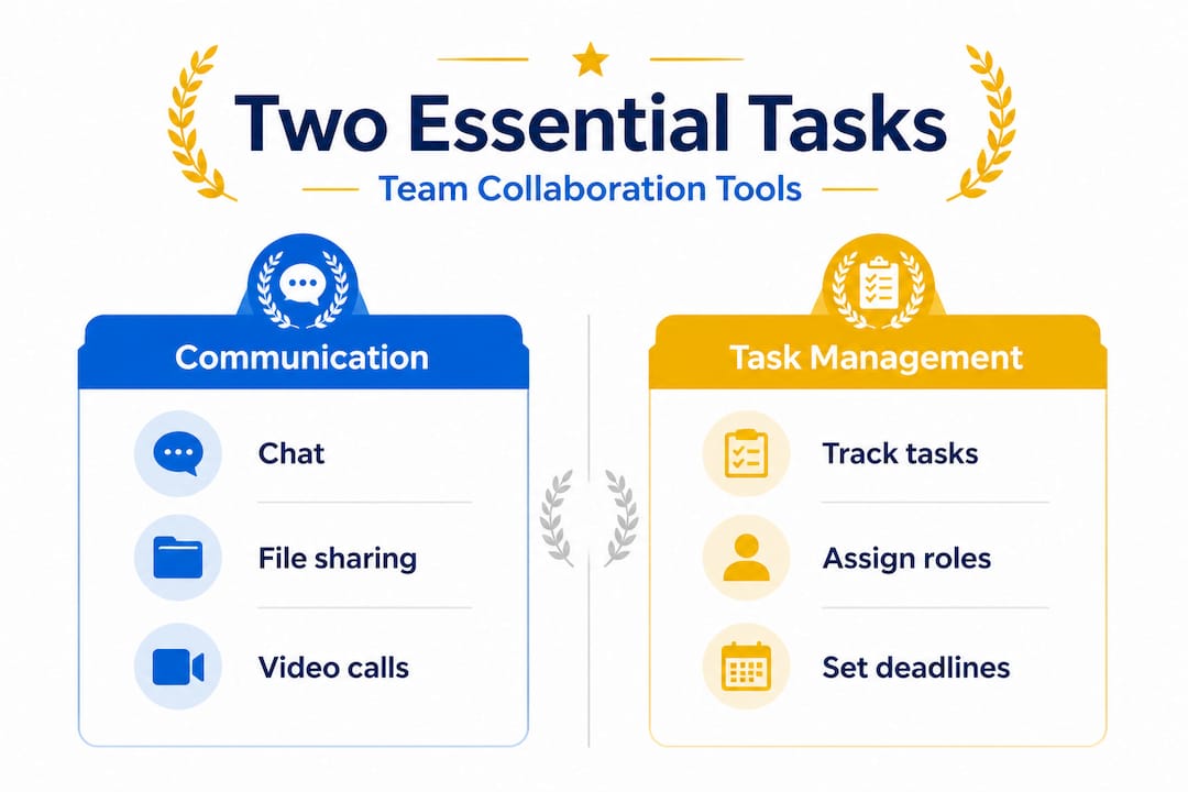 Infographic comparing communication and task management