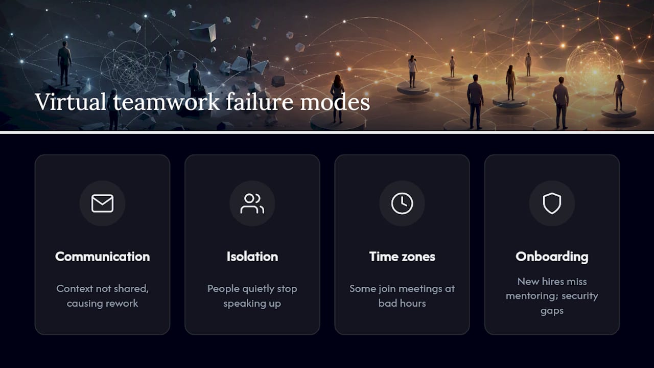 Four common virtual teamwork failure modes