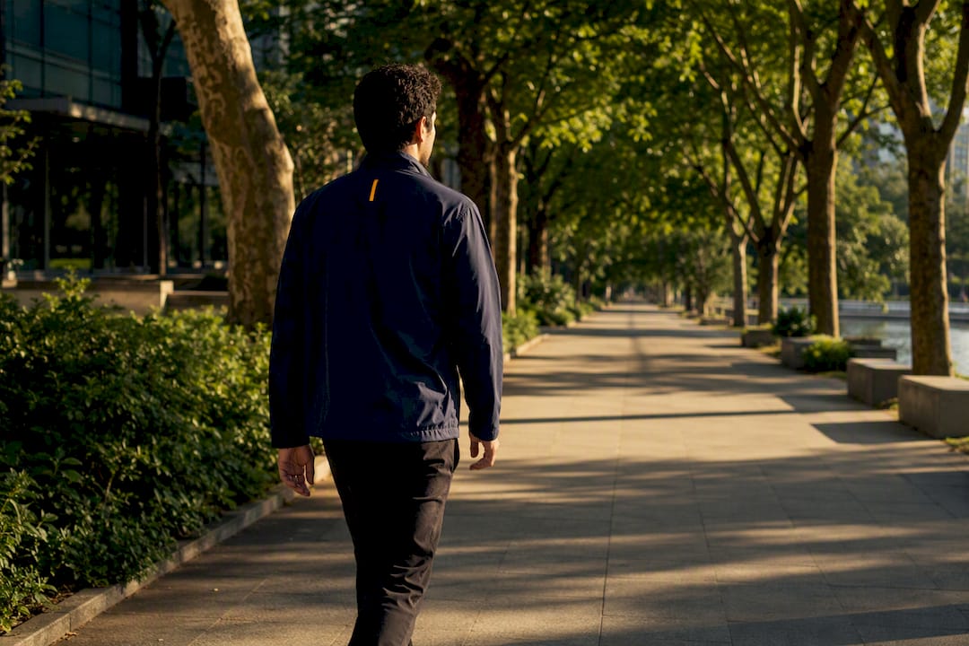 Professional taking a phone free walking break