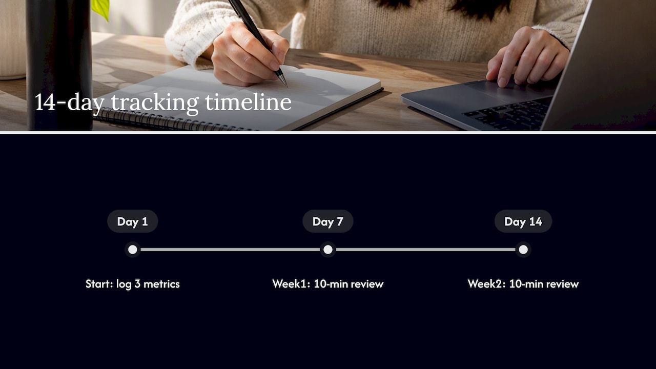 Two-week work-life balance tracking plan